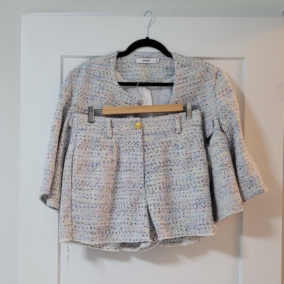 NWT JustFab tweed short blazer set - Picture 3 of 4